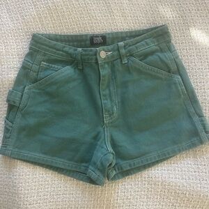 Simple Society Women's Teal High-Waist Utility Shorts